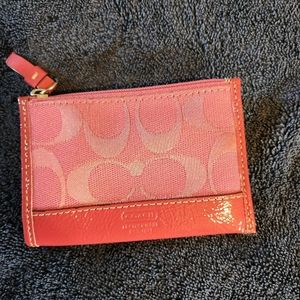 Hot pink Coach coin purse